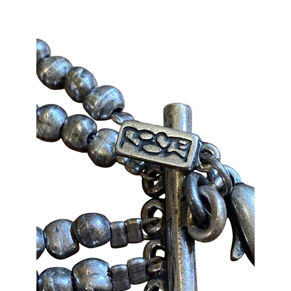 Multi-Strand Silvertone Beaded Toggle Bracelet By Chicos - Picture 3 of 3